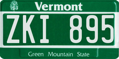 VT license plate ZKI895