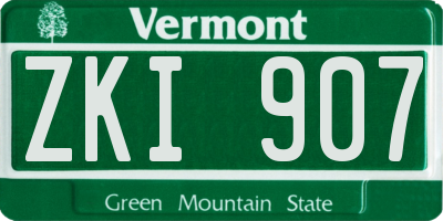 VT license plate ZKI907