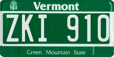 VT license plate ZKI910