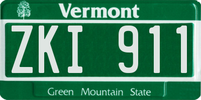 VT license plate ZKI911
