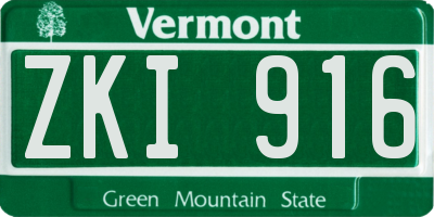 VT license plate ZKI916