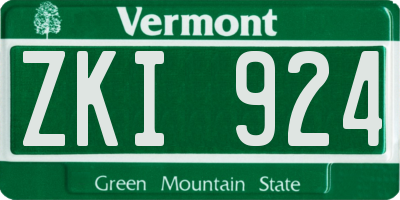 VT license plate ZKI924