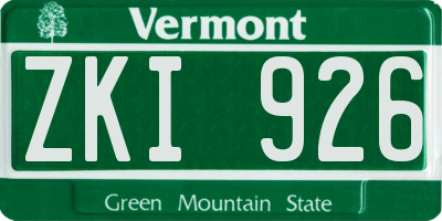 VT license plate ZKI926