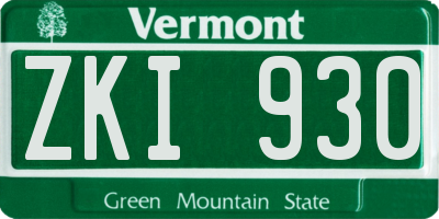 VT license plate ZKI930