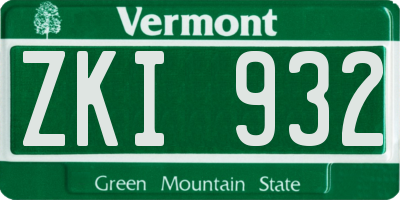 VT license plate ZKI932