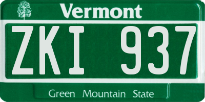 VT license plate ZKI937