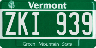 VT license plate ZKI939