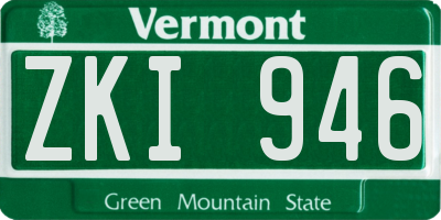 VT license plate ZKI946