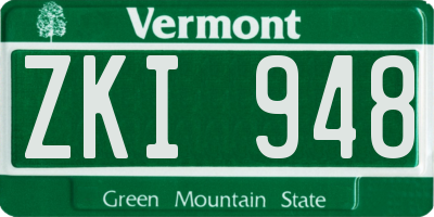 VT license plate ZKI948