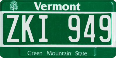 VT license plate ZKI949