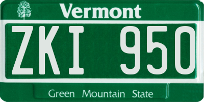 VT license plate ZKI950