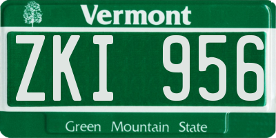 VT license plate ZKI956