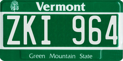 VT license plate ZKI964