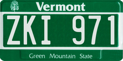 VT license plate ZKI971