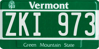 VT license plate ZKI973