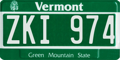 VT license plate ZKI974