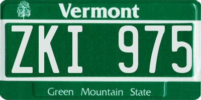 VT license plate ZKI975