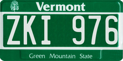 VT license plate ZKI976