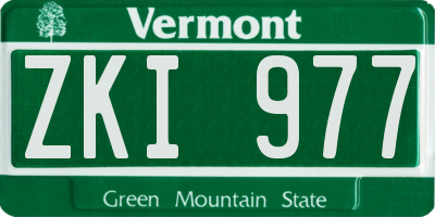 VT license plate ZKI977