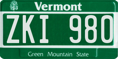 VT license plate ZKI980