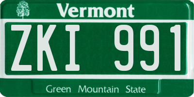 VT license plate ZKI991
