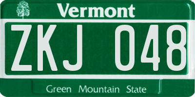 VT license plate ZKJ048