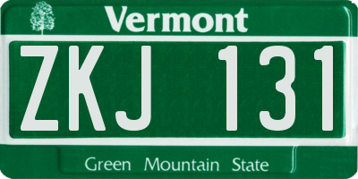 VT license plate ZKJ131