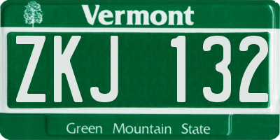 VT license plate ZKJ132