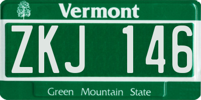 VT license plate ZKJ146