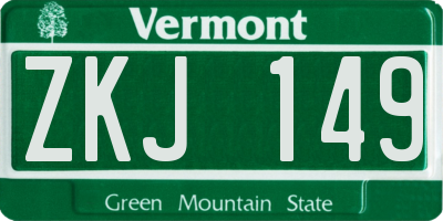 VT license plate ZKJ149