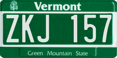 VT license plate ZKJ157