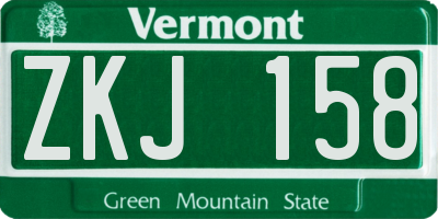 VT license plate ZKJ158