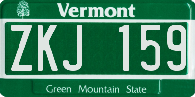 VT license plate ZKJ159