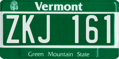 VT license plate ZKJ161