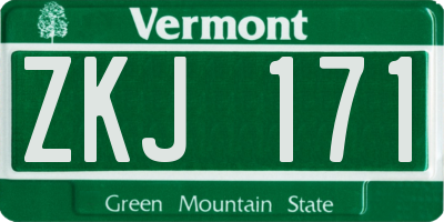 VT license plate ZKJ171
