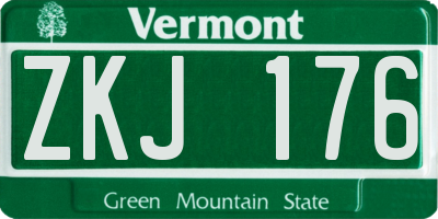 VT license plate ZKJ176