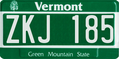 VT license plate ZKJ185