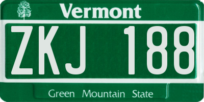 VT license plate ZKJ188