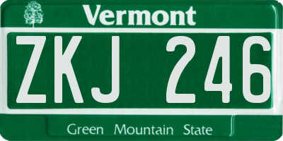 VT license plate ZKJ246