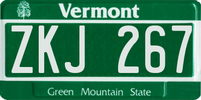 VT license plate ZKJ267
