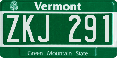 VT license plate ZKJ291