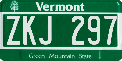 VT license plate ZKJ297
