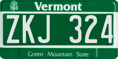 VT license plate ZKJ324