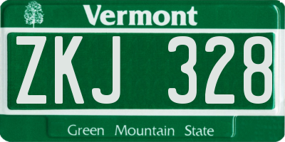 VT license plate ZKJ328
