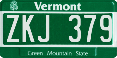 VT license plate ZKJ379