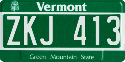 VT license plate ZKJ413