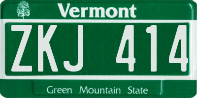 VT license plate ZKJ414