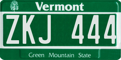 VT license plate ZKJ444