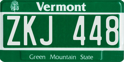 VT license plate ZKJ448