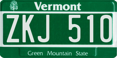 VT license plate ZKJ510